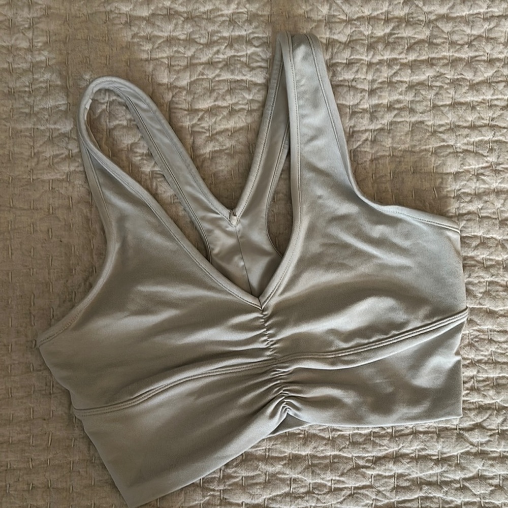 ALO Yoga Bone White Sports Bra